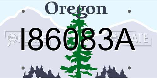 I86083A Oregon License Plate