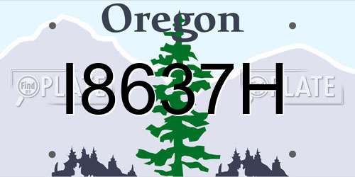 I8637H Oregon License Plate