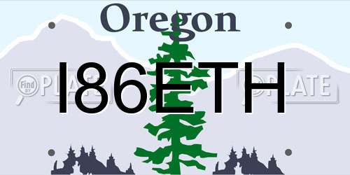 I86ETH Oregon License Plate