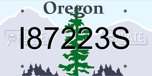 I87223S Oregon License Plate