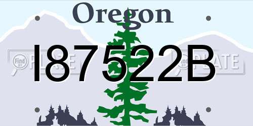 I87522B Oregon License Plate
