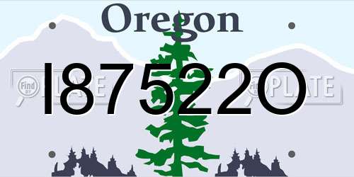 I87522O Oregon License Plate