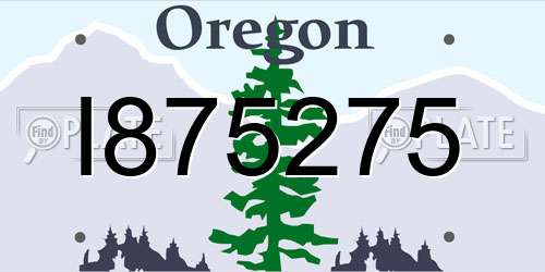 I875275 Oregon License Plate