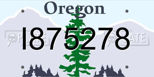 I875278 Oregon License Plate