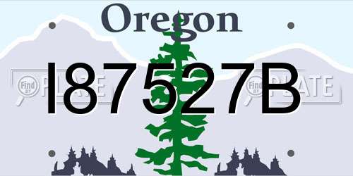 I87527B Oregon License Plate