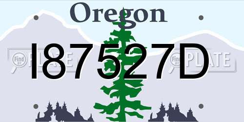 I87527D Oregon License Plate