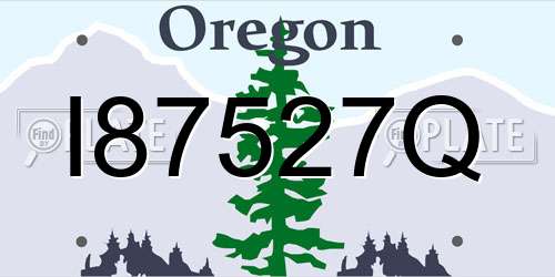 I87527Q Oregon License Plate