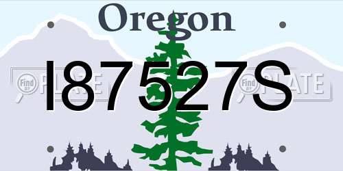 I87527S Oregon License Plate