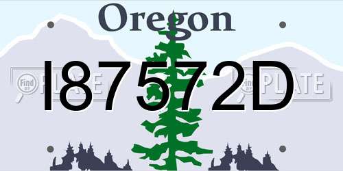 I87572D Oregon License Plate