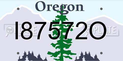 I87572O Oregon License Plate