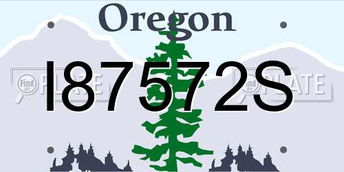 I87572S Oregon License Plate