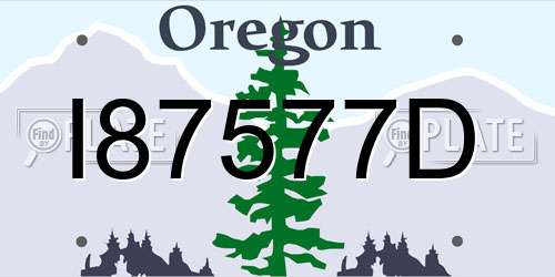 I87577D Oregon License Plate
