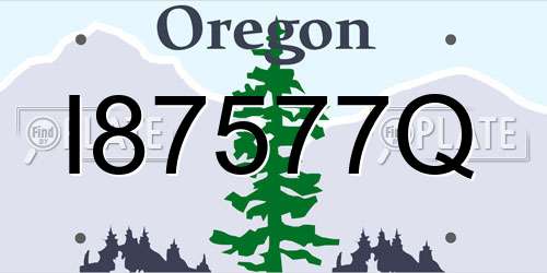 I87577Q Oregon License Plate