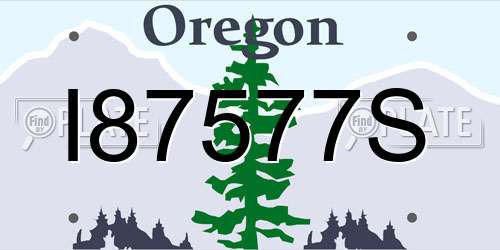 I87577S Oregon License Plate