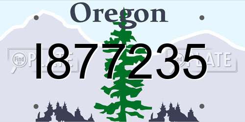 I877235 Oregon License Plate