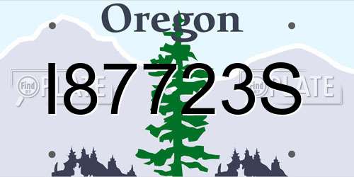 I87723S Oregon License Plate