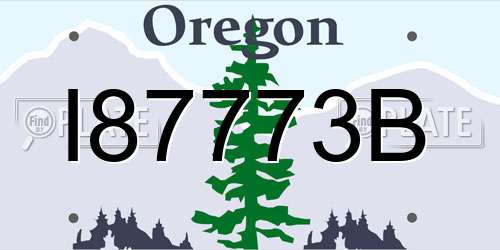 I87773B Oregon License Plate