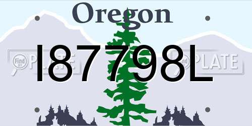 I87798L Oregon License Plate