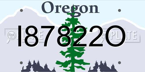 I87822O Oregon License Plate