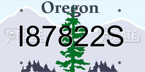 I87822S Oregon License Plate