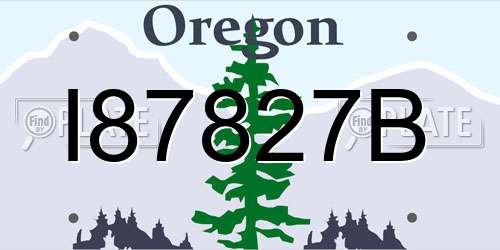 I87827B Oregon License Plate