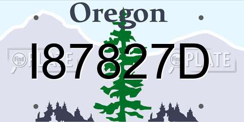 I87827D Oregon License Plate