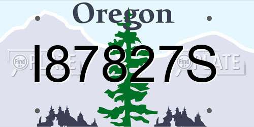I87827S Oregon License Plate