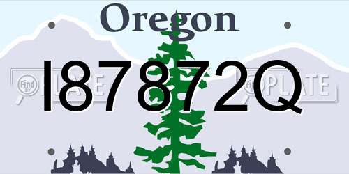 I87872Q Oregon License Plate