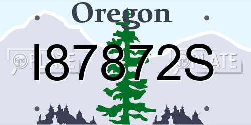 I87872S Oregon License Plate