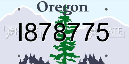 I878775 Oregon License Plate