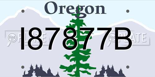 I87877B Oregon License Plate