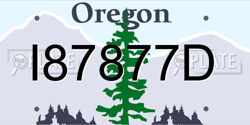 I87877D Oregon License Plate