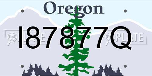 I87877Q Oregon License Plate