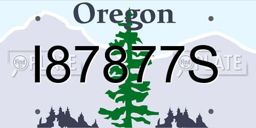 I87877S Oregon License Plate