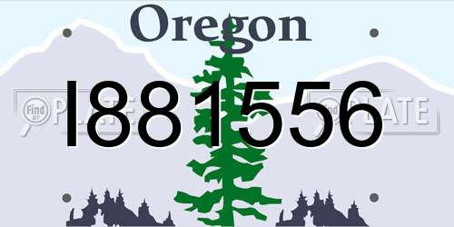 I881556 Oregon License Plate