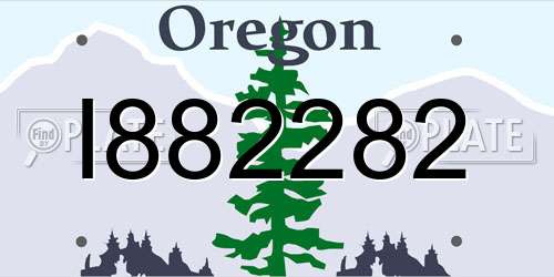 I882282 Oregon License Plate