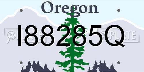 I88285Q Oregon License Plate