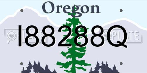 I88288Q Oregon License Plate