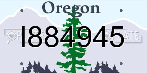 I884945 Oregon License Plate