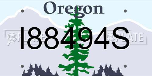 I88494S Oregon License Plate