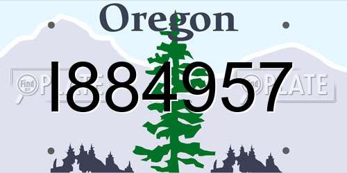 I884957 Oregon License Plate