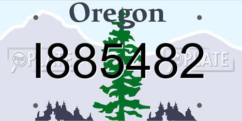 I885482 Oregon License Plate