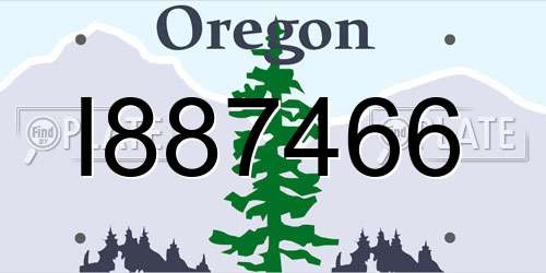 I887466 Oregon License Plate
