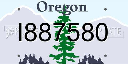 I887580 Oregon License Plate