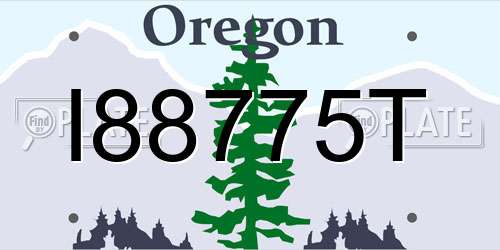 I88775T Oregon License Plate