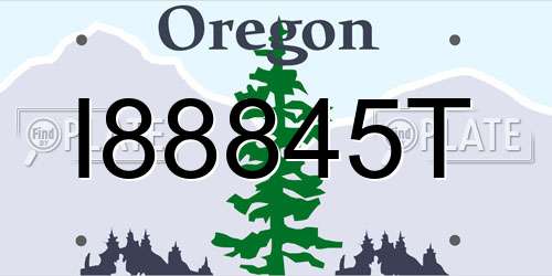 I88845T Oregon License Plate
