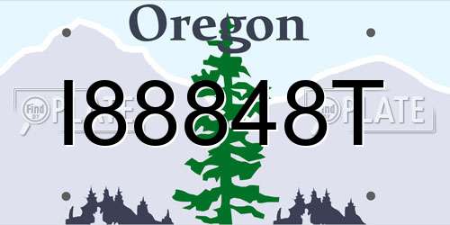 I88848T Oregon License Plate