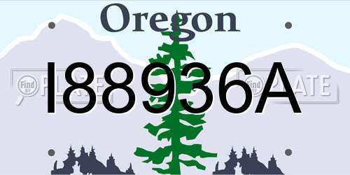 I88936A Oregon License Plate