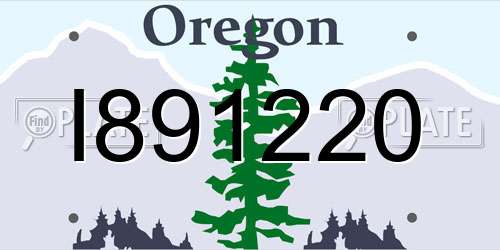 I891220 Oregon License Plate
