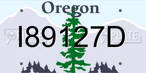 I89127D Oregon License Plate